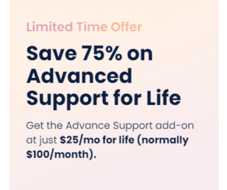 Get 75% Off On Advanced Support 